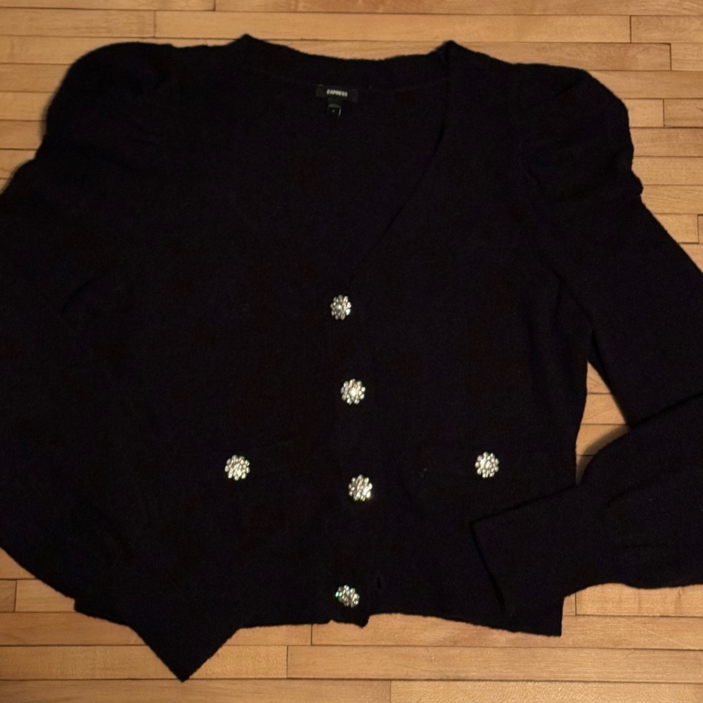 Express V-neck embellished cardigan size a small.